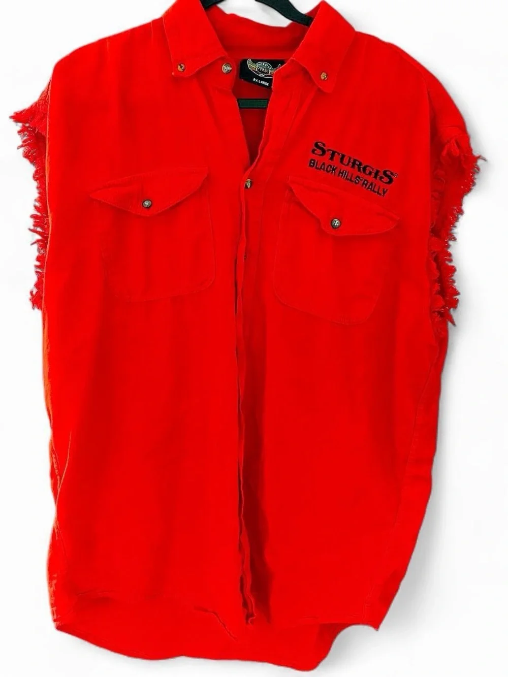 Sturgis Black Hills Rally Red Sleeveless Button-Up Shirt
